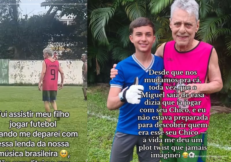 Filho fala que joga bola com “Seu Chico” e mãe descobre que é Chico Buarque