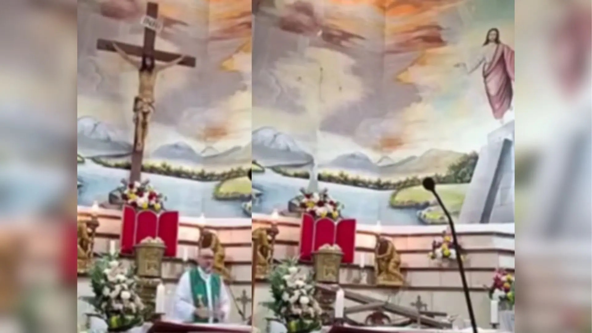 [VÍDEO] Padre morre após cruz cair sobre sua cabeça durante transmissão ao vivo da missa