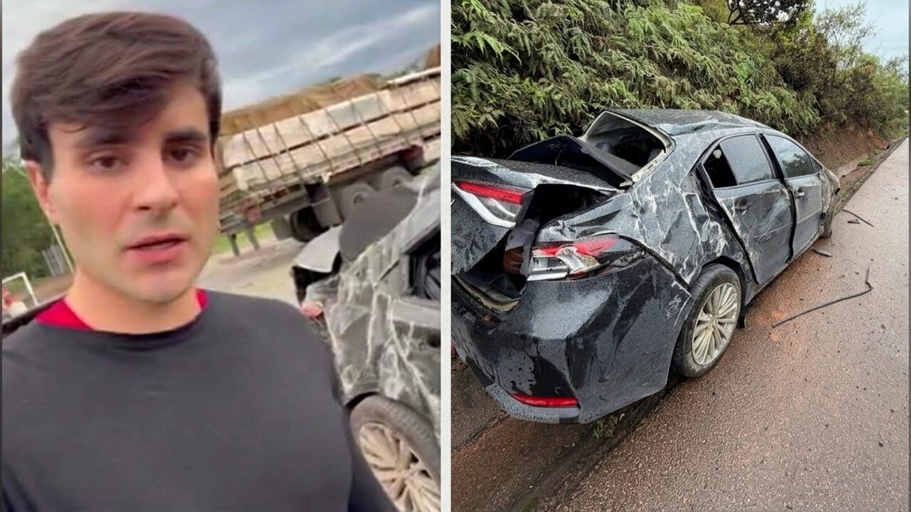 Carro de Pedro Rousseff capota em MG
