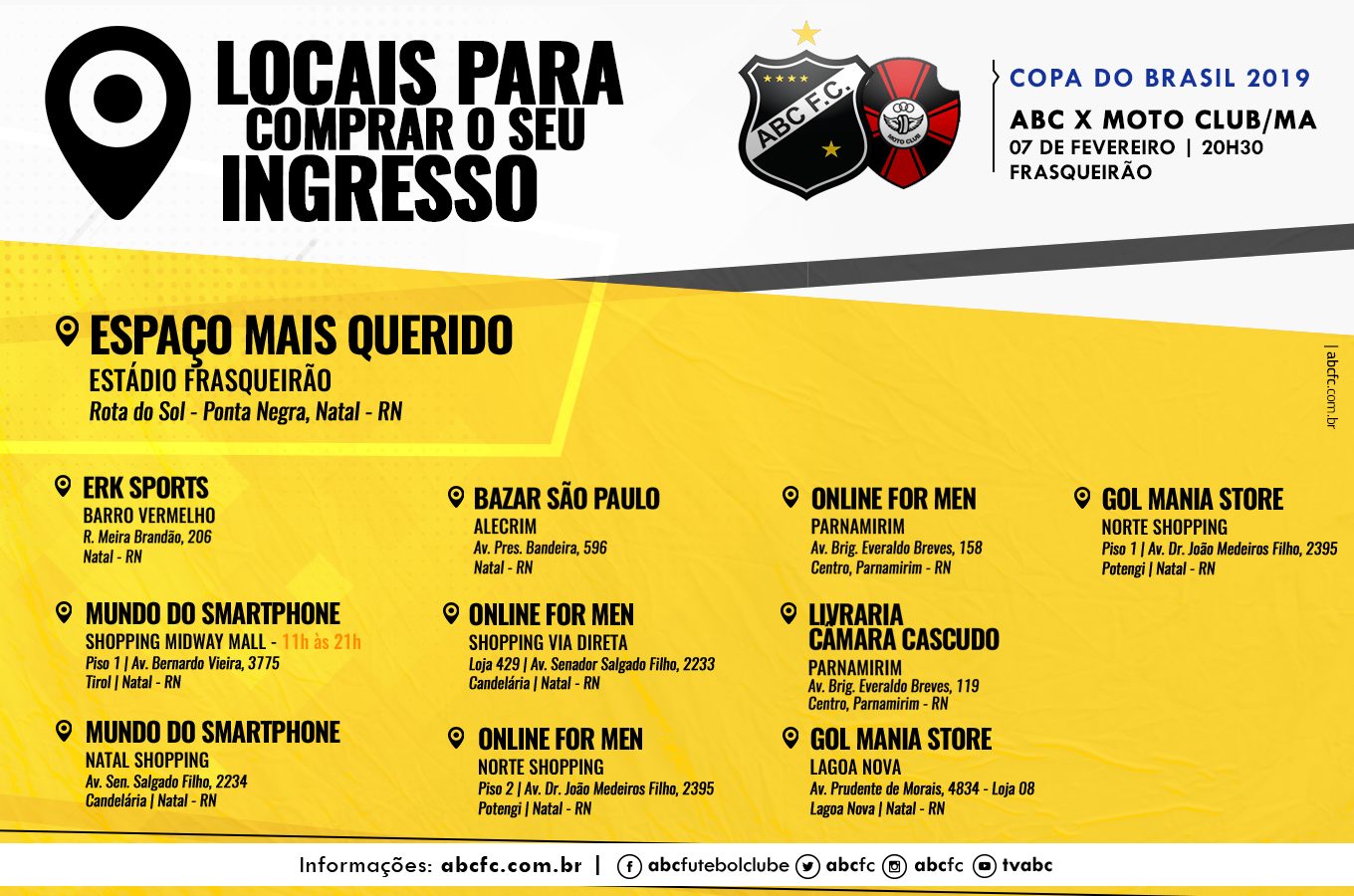 Diretoria anuncia promoção de ingressos para ABC x Moto Club