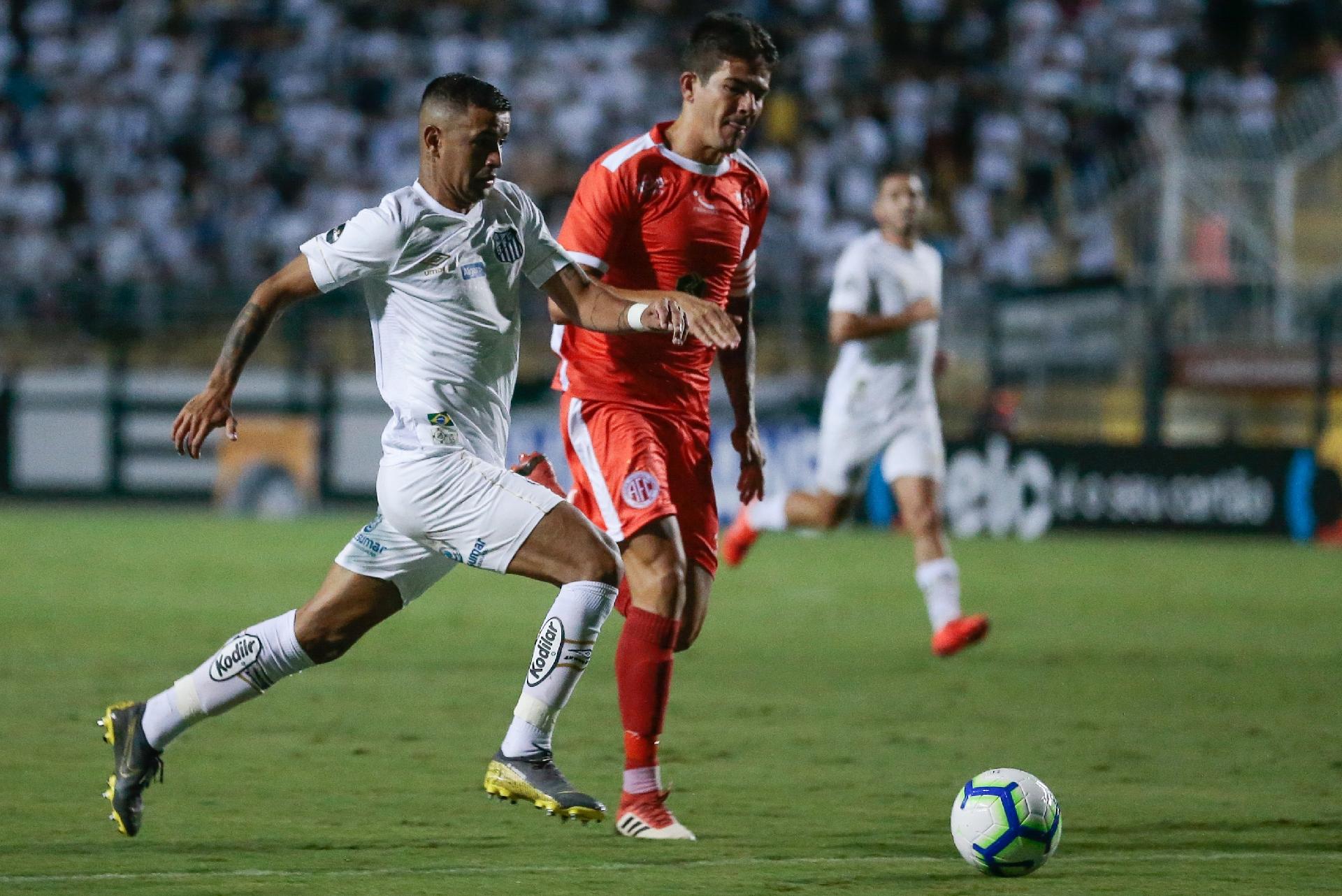 América é goleado pelo Santos e está eliminado da Copa do Brasil