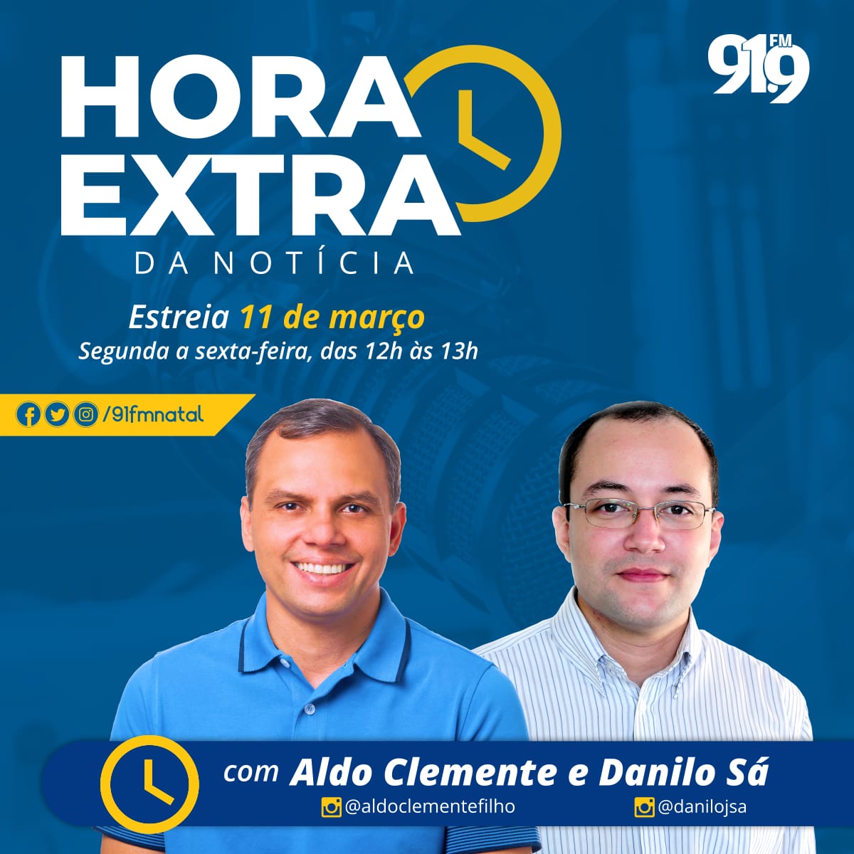 Hora Extra da Notícia: 91.9 FM lança novo programa jornalístico nesta segunda