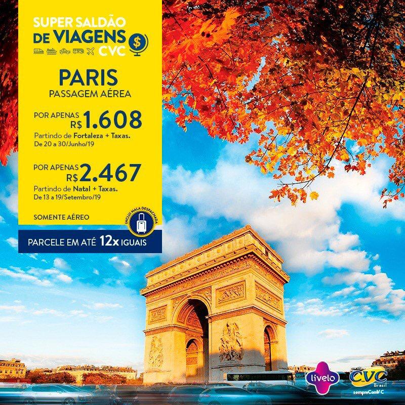 No mesmo anúncio, voo Natal/Paris fica R$ 800,00 mais caro do que saindo do CE