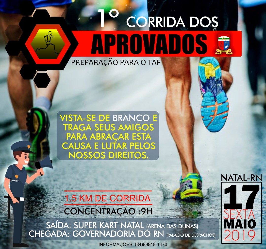Aprovados no concurso da PM organizam corrida de rua para cobrar convocação