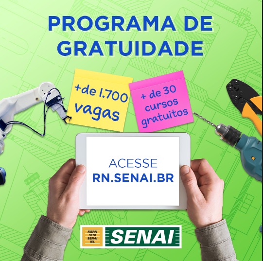 SENAI-RN abre mais de 1.700 vagas gratuitas para cursos de formação profissional