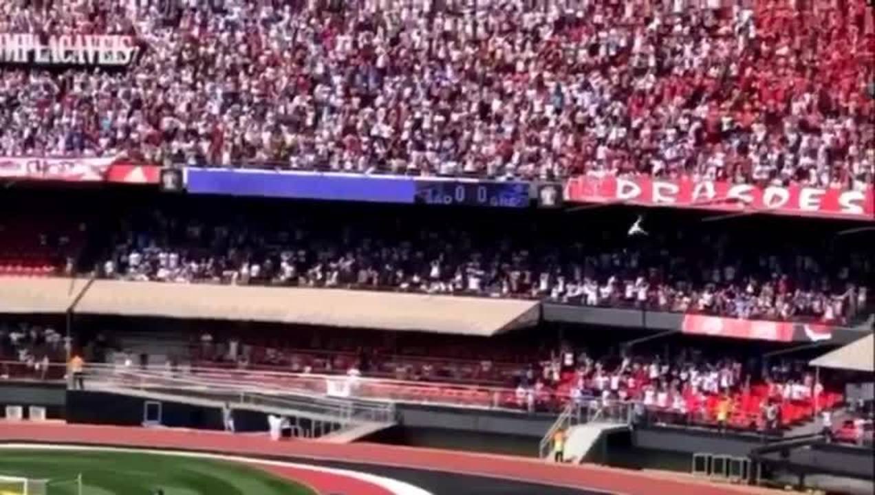 Torcedor cai de arquibancada no Morumbi e atinge adolescente; assista