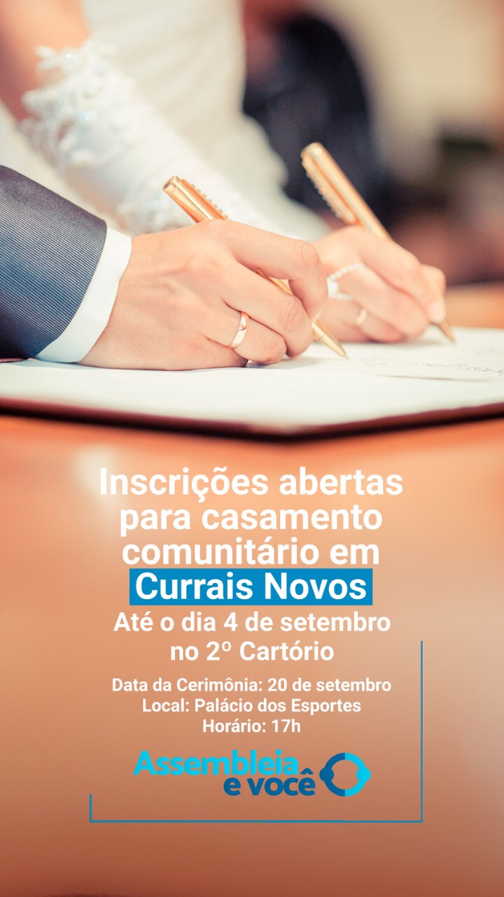 Inscrições para casamento comunitário em Currais Novos terminam nesta quarta