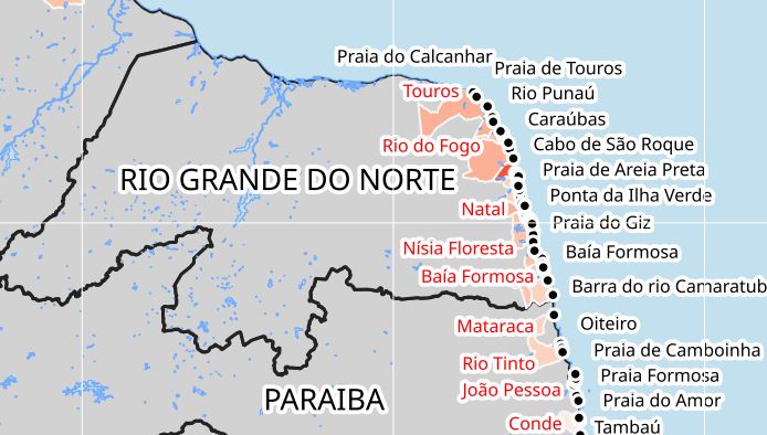 Já são 53 os municípios atingidos por óleo no NE; RN tem 42 locais; veja lista