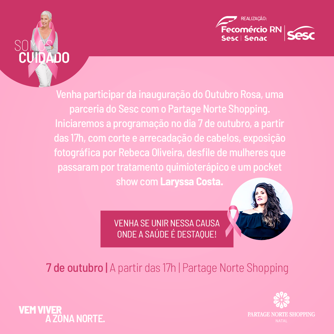 Sesc RN lança campanha Outubro Rosa no Partage Norte Shopping