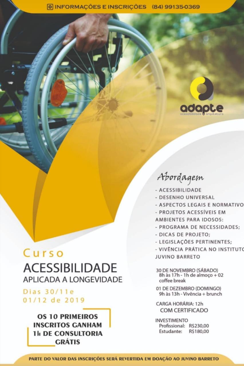 Curso "Acessibilidade aplicada a longevidade" tem inscrições abertas em Natal