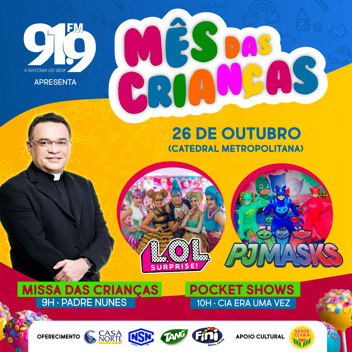 Rádio 91.9 FM encerra mês outubro com festa gratuita para crianças