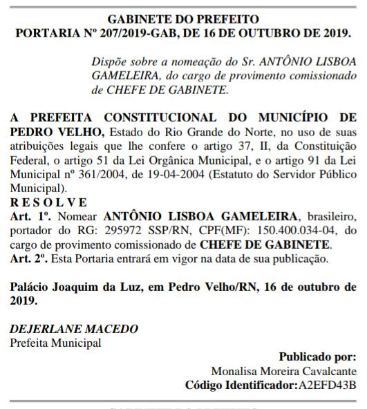 Chefe de gabinete de Prefeitura do RN é acusado de fraudar licitações
