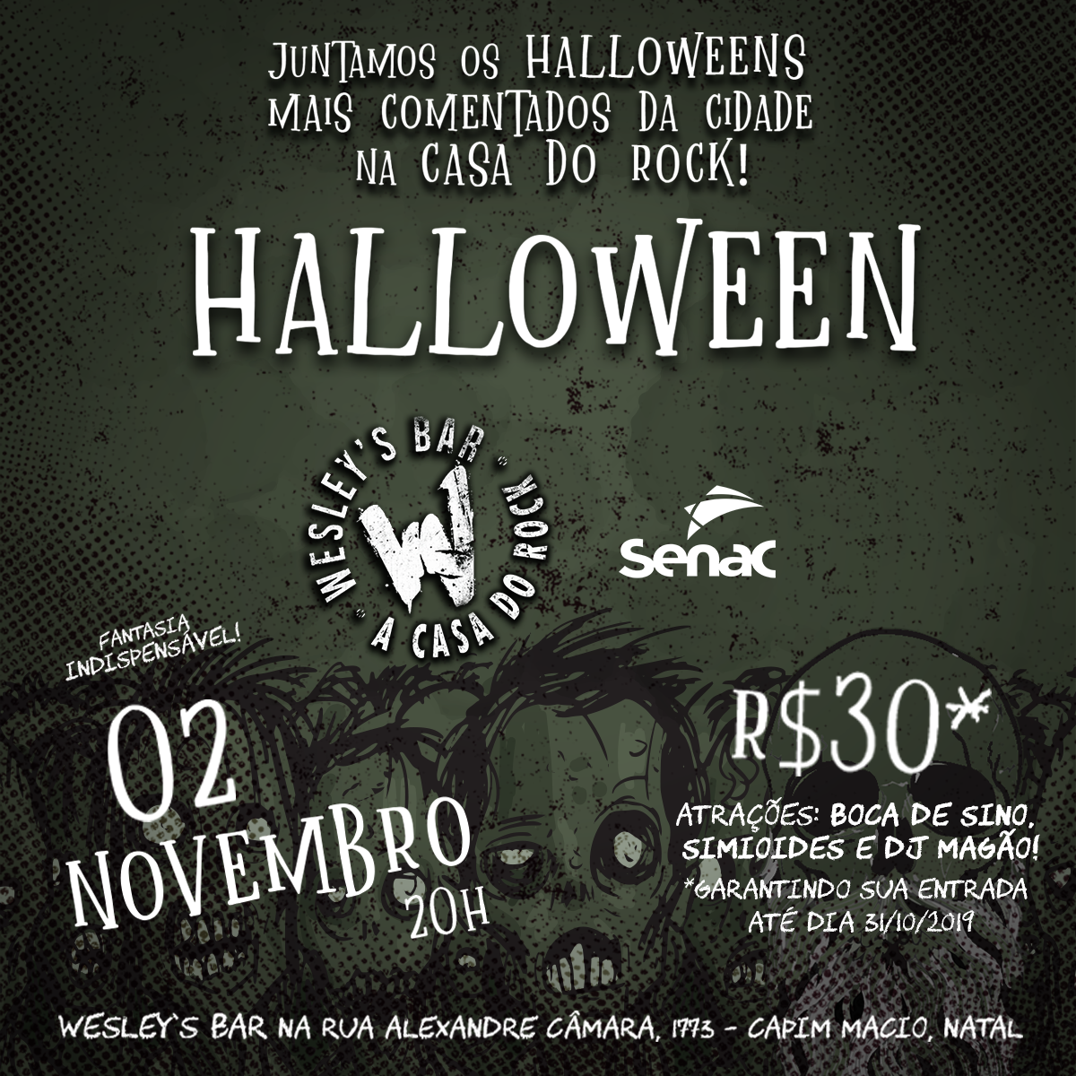 Dois maiores Halloweens de Natal se juntam no próximo sábado (02) em Ponta Negra