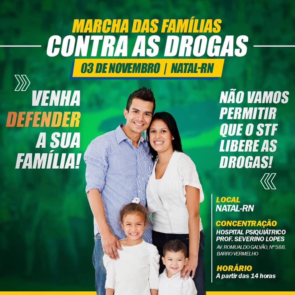 Natal terá Marcha das Famílias Contra as Drogas neste domingo