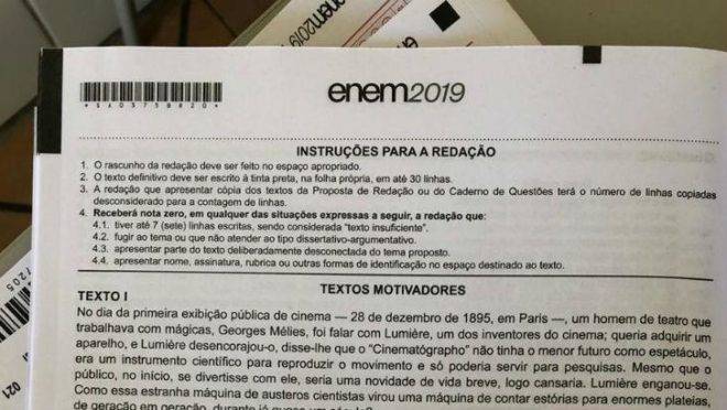 Enem: imagem de prova que circula em redes sociais é real, diz Inep