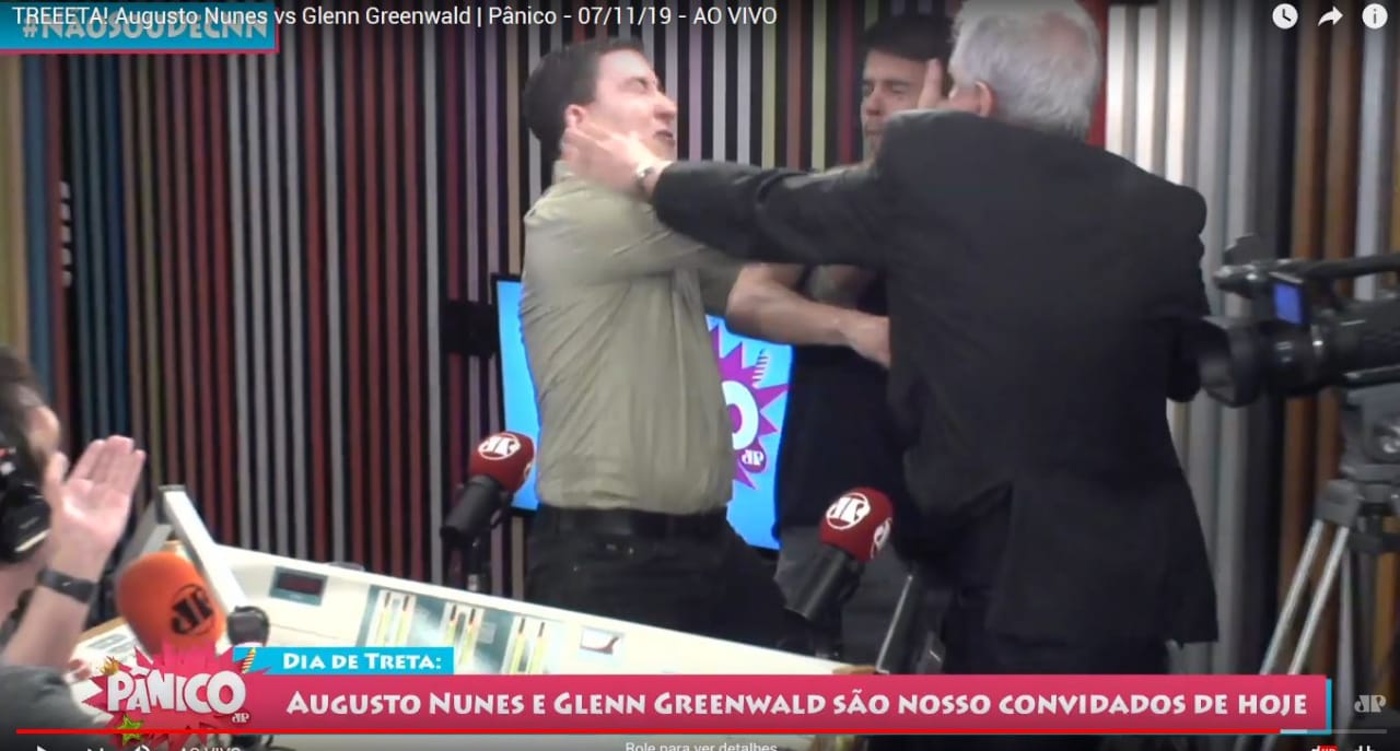 Jornalistas Augusto Nunes e Glenn Greenwald trocam agressões ao vivo; assista