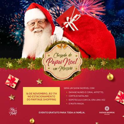 Chegada do Papai Noel no Partage Shopping abre os festejos natalinos de Mossoró