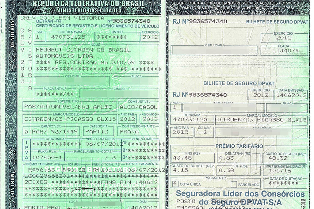Sem DPVAT, custo do papel para documento veicular pode recair sobre os Detrans