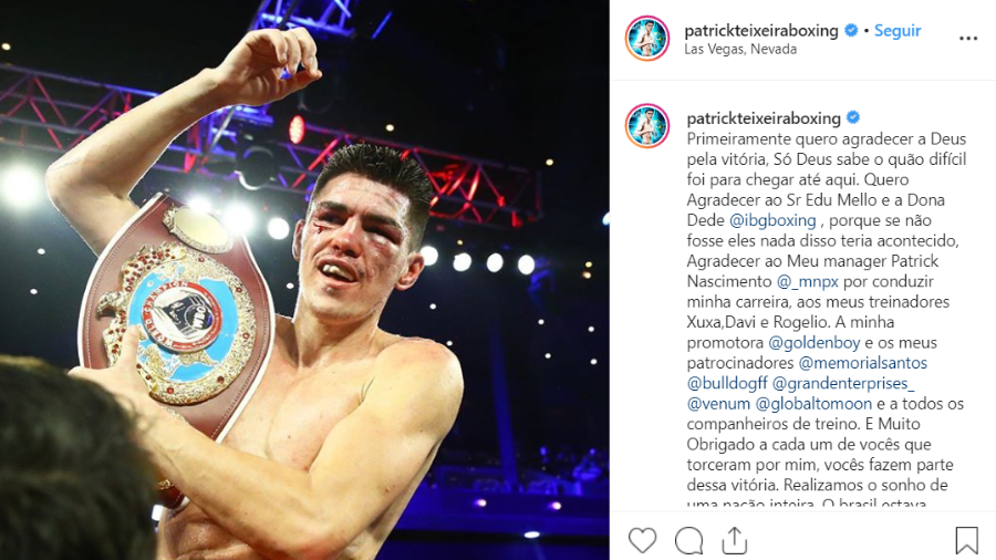 Brasileiro se torna sexto pugilista do país campeão mundial de boxe