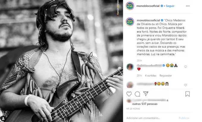 Músico ex-Monobloco morre em acidente doméstico aos 33 anos