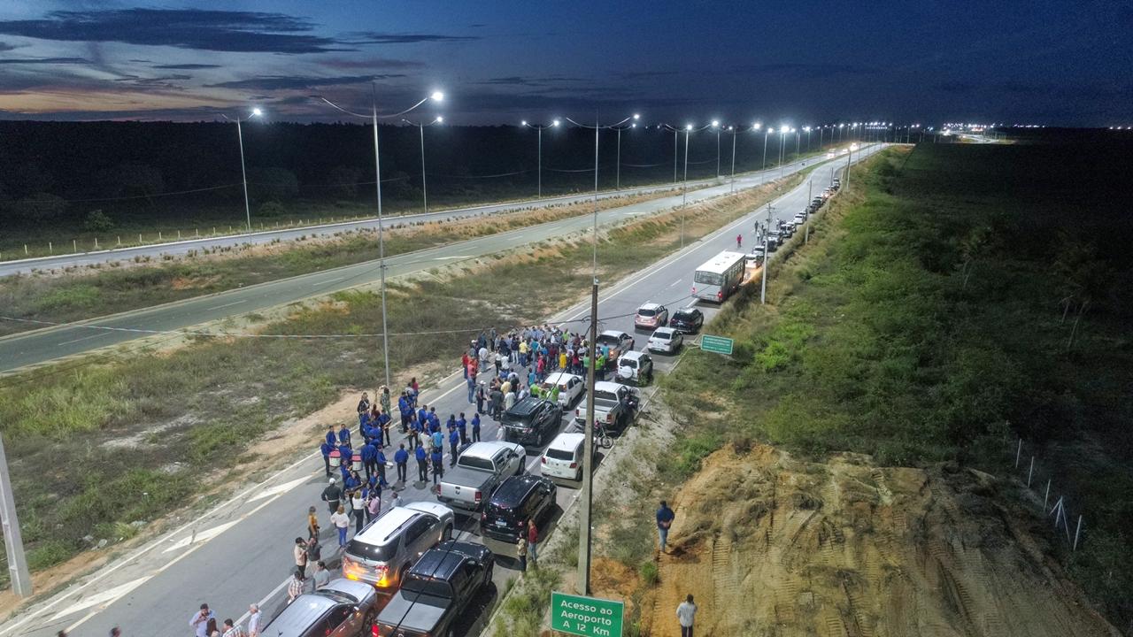 Iluminação do acesso sul ao Aeroporto Internacional de Natal é inaugurada