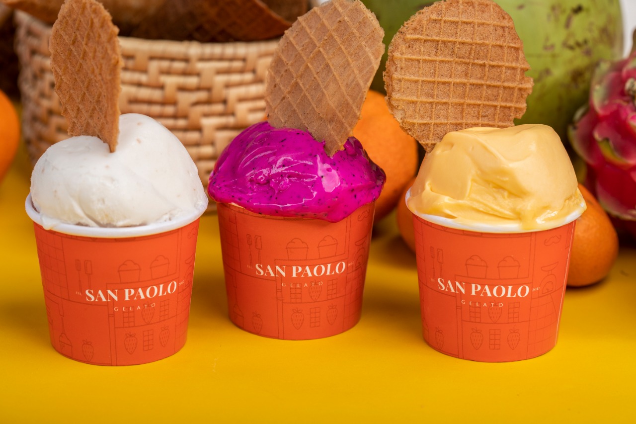 San Paolo realiza ação de gelato a R$1 em sua loja do Midway Mall, nesta quarta