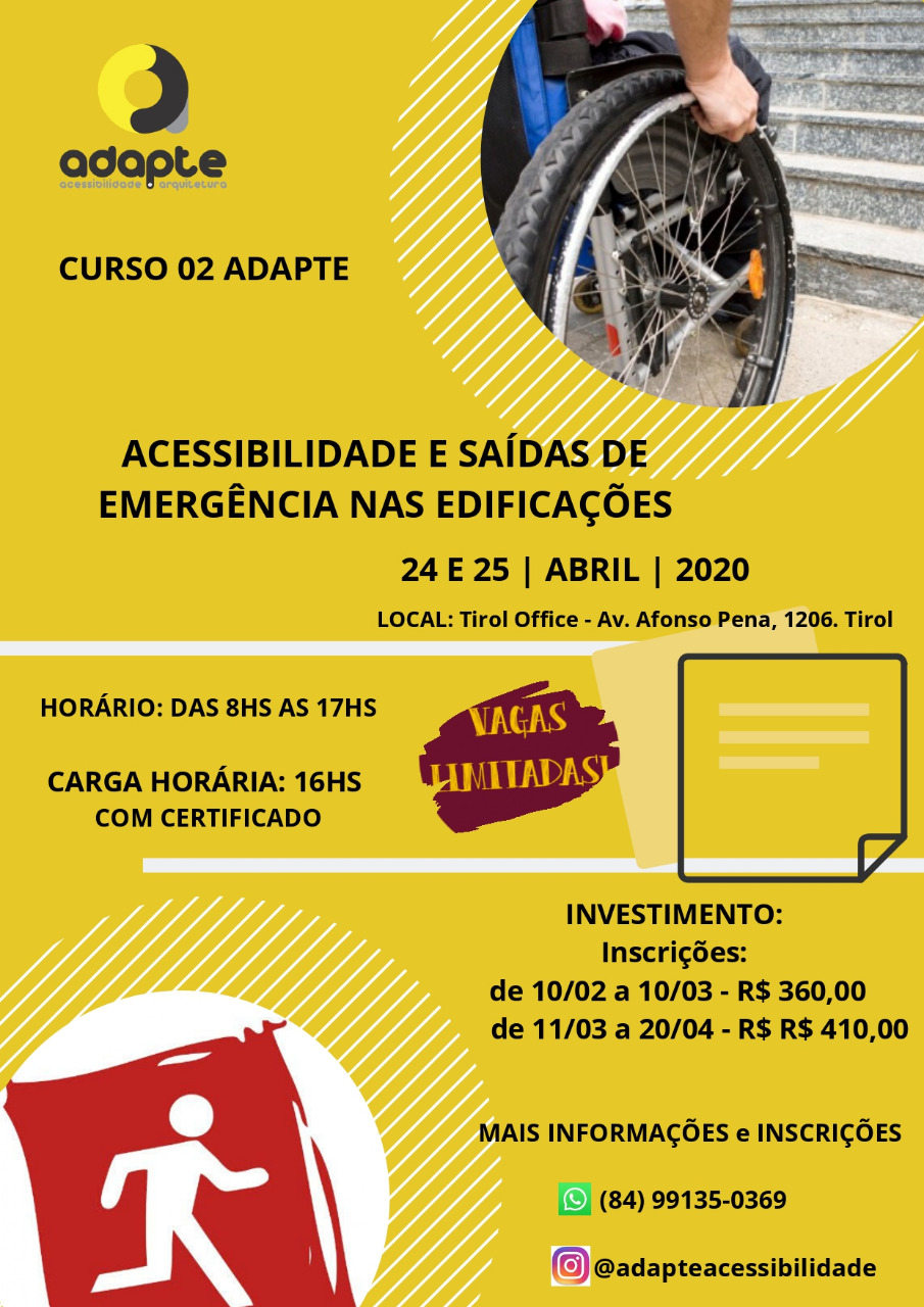 Inscrições abertas para curso sobre acessibilidade e saídas de emergência