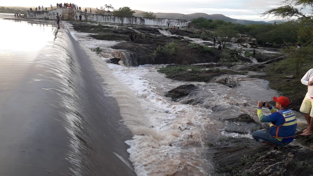 Açude recebeu mais de 10 bilhões de litros de água em 4 dias no RN