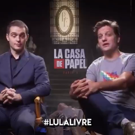 VÍDEO: Ator de 'La Casa de Papel' diz 'Lula livre' e ex-presidente aprova