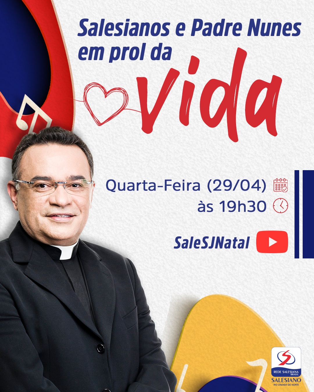 Padre Nunes fará show beneficente em live nesta quarta-feira