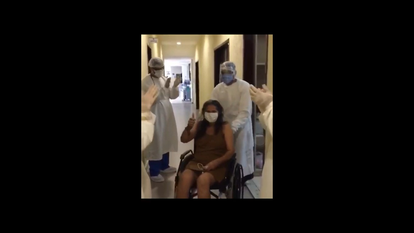 VÍDEO: 1ª paciente curada de Covid-19 deixa Hospital Campanha de Natal aplaudida