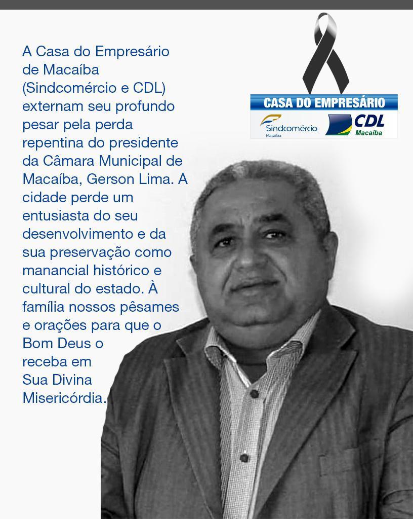 Prefeitura e CDL-Macaíba, Câmara de Natal e ministro lamentam morte de vereador