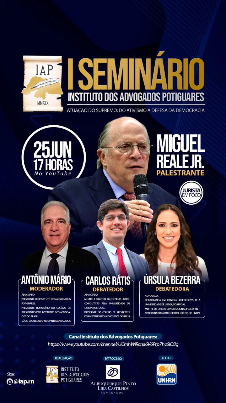Advogados potiguares fazem seminário online sobre atuação do STF