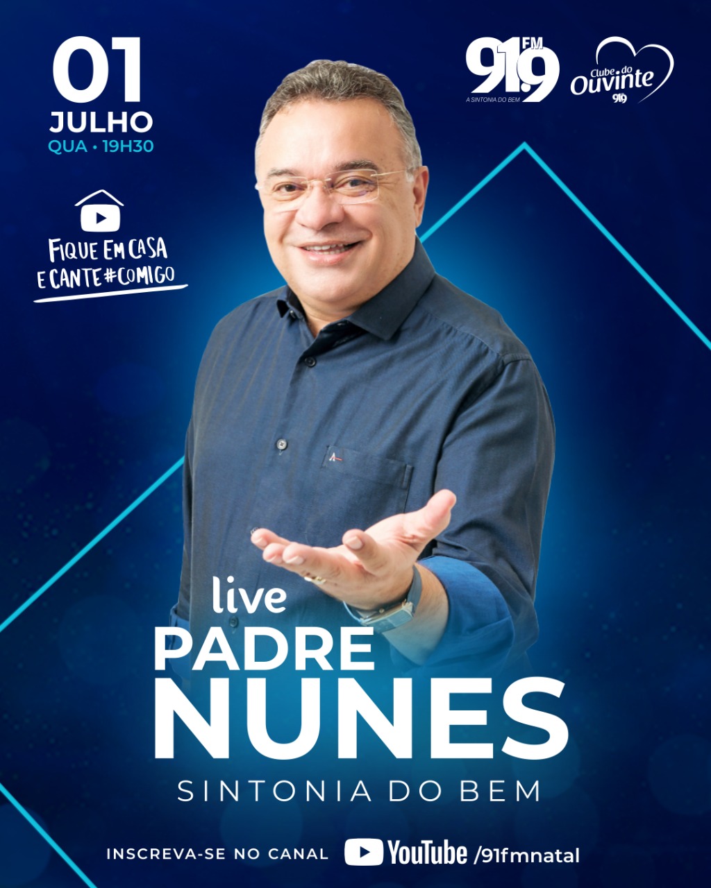 Padre Nunes fará live com a participação de Giannini Alencar