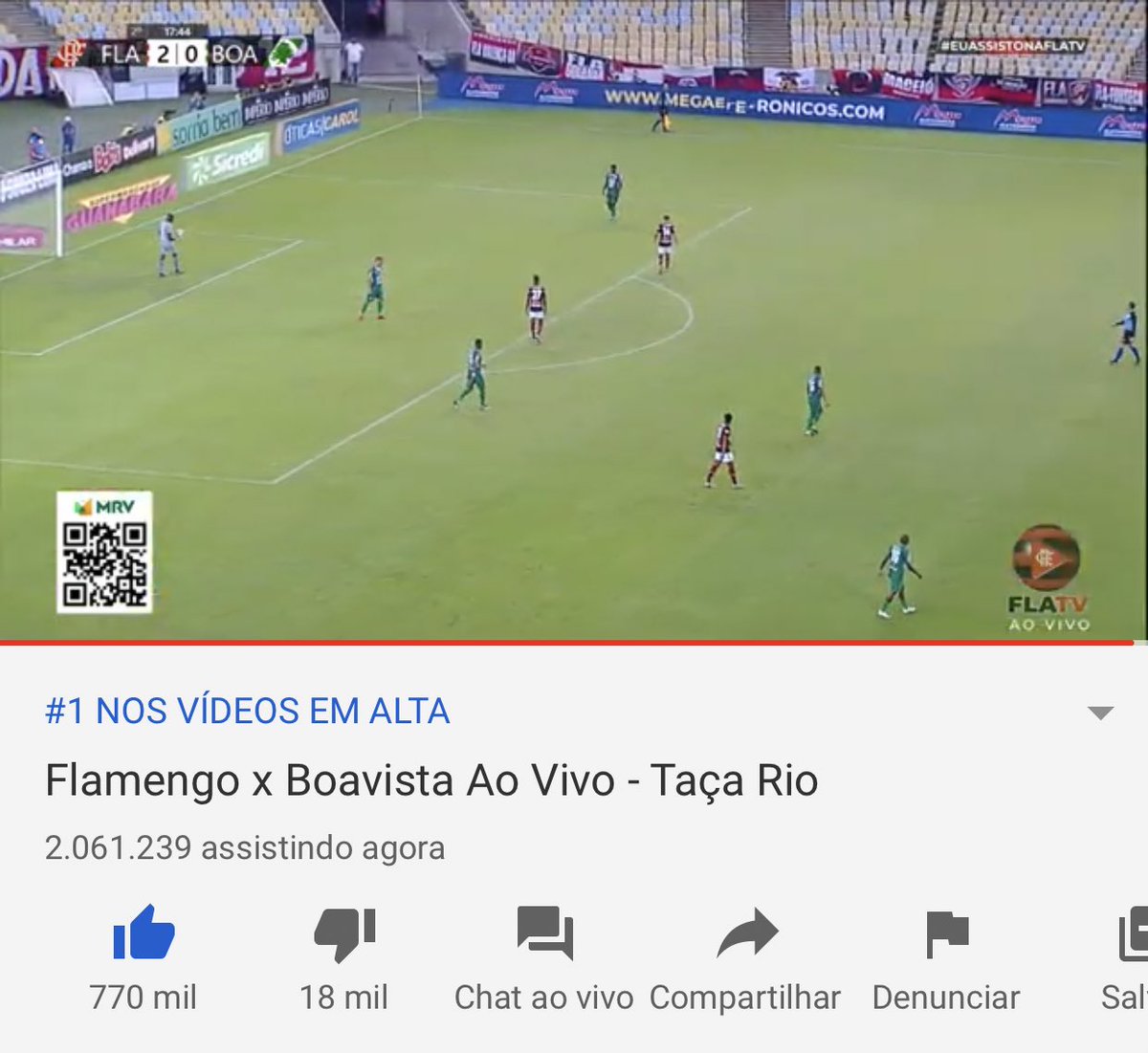 Apesar da audiência recorde do Fla no YouTube, ela só renderia 3 pontos na TV