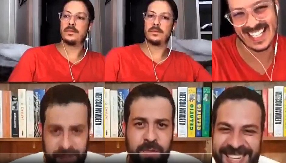 VÍDEO: Mulher de humorista global aparece nua em live com Guilherme Boulos; veja