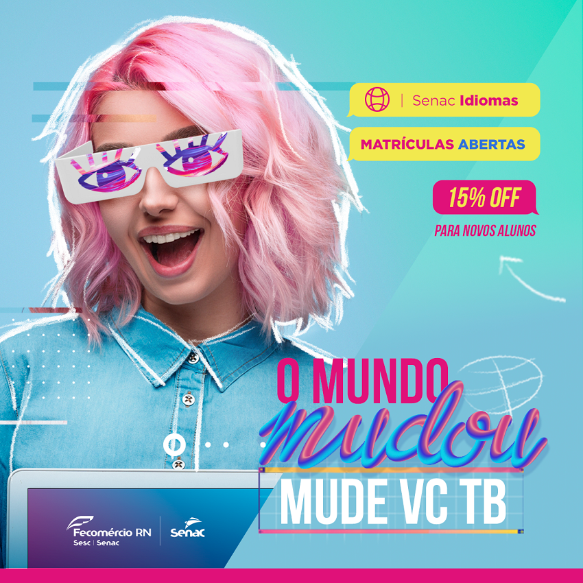 Senac RN abre matrículas em cursos de Idiomas com aulas online ao vivo