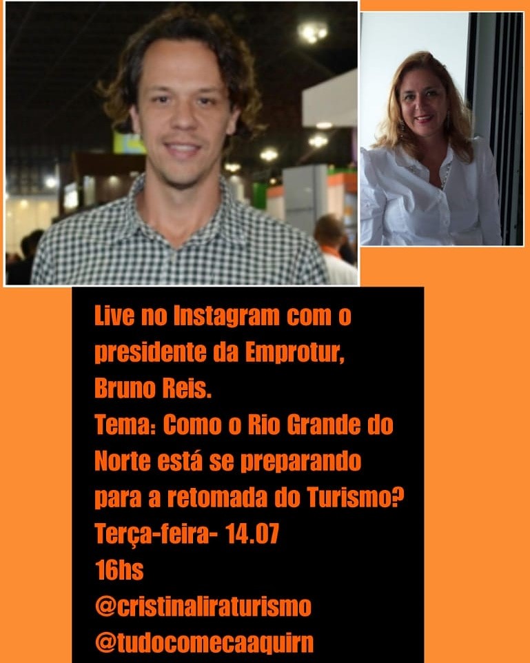 Cristina Lira entrevista o presidente da Emprotur, Bruno Reis no instagram