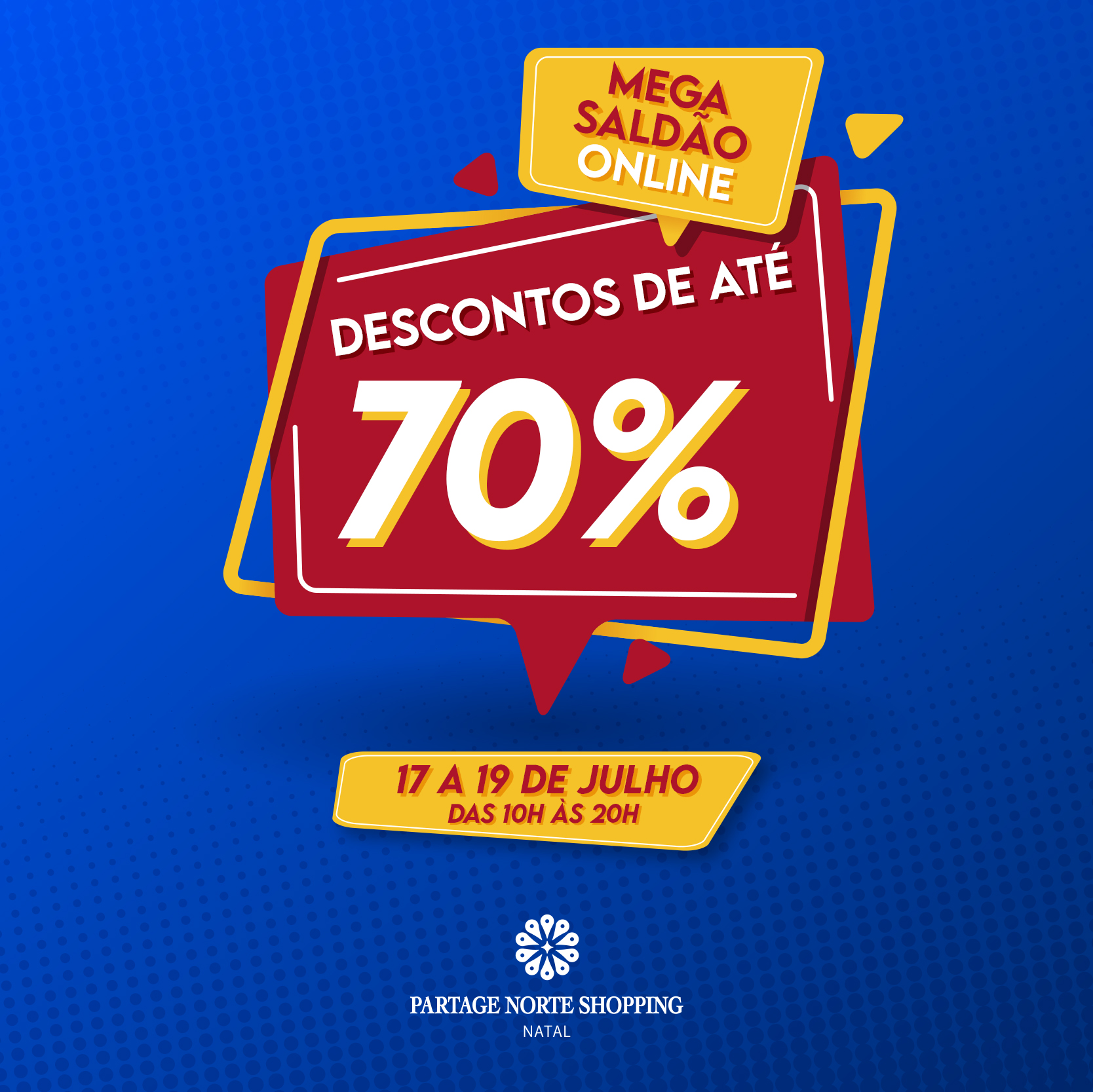 PARTAGE NORTE SHOPPING NATAL PROMOVE MEGA SALDÃO ONLINE COM DESCONTOS DE ATÉ 70%