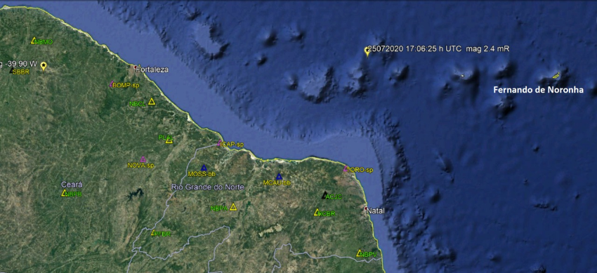 Terremoto é registrado no mar próximo ao RN e CE; Defesa Civil é alertada