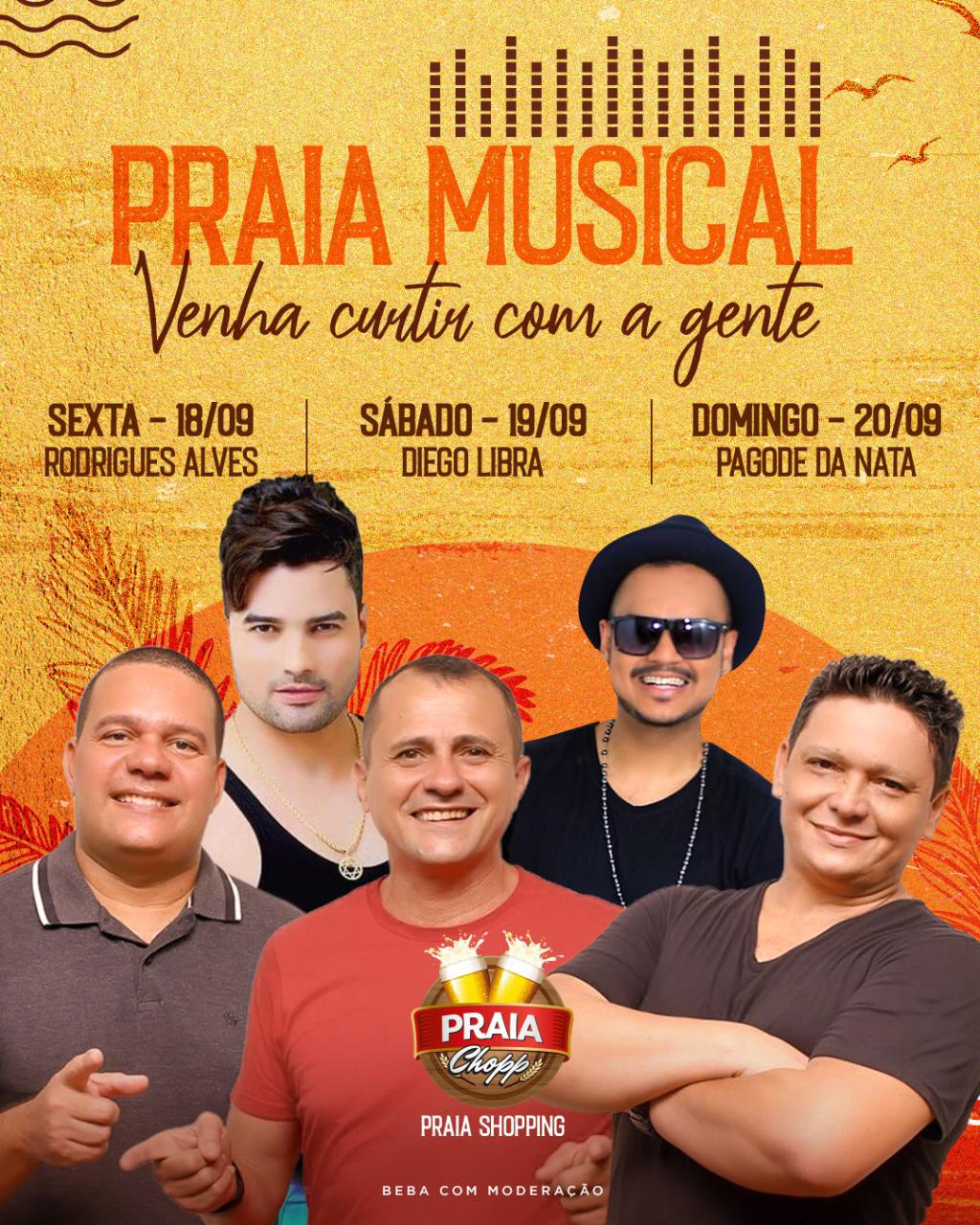 Final de semana tem muita música no Praia Shopping