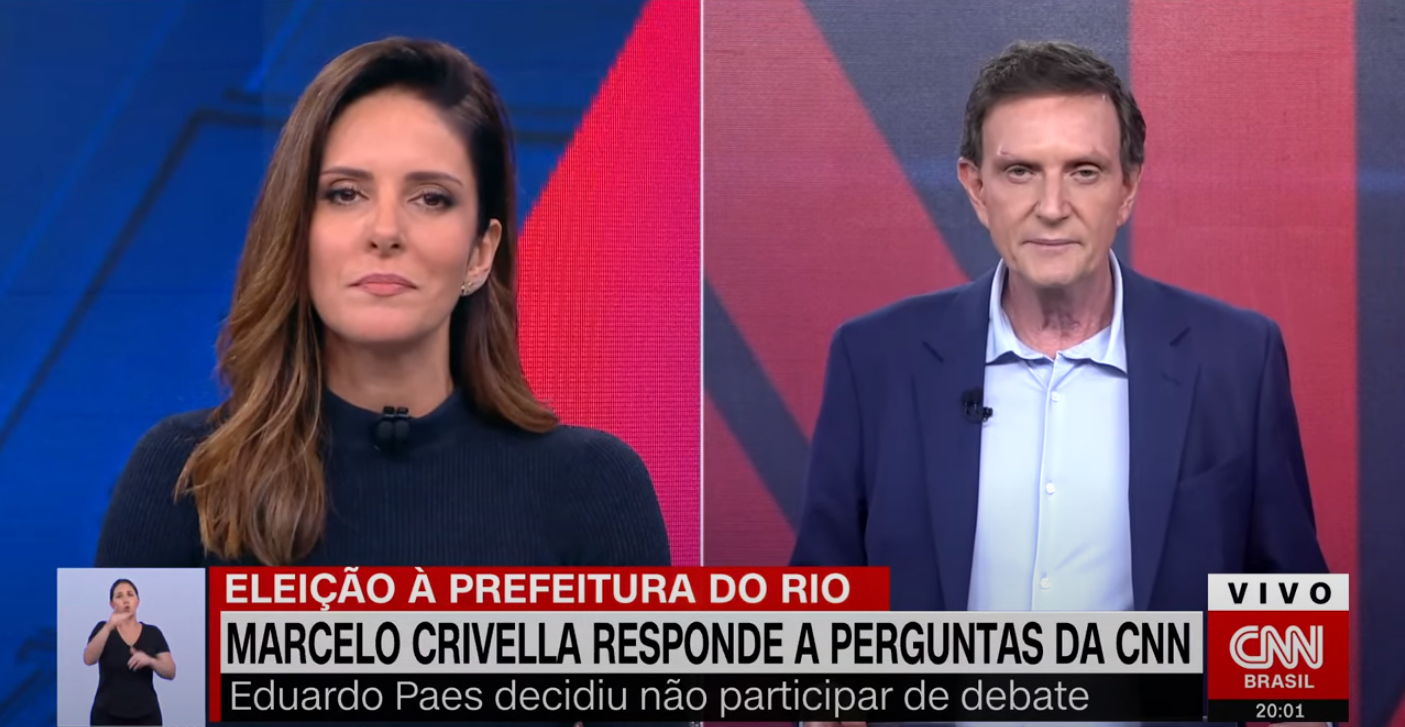 VÍDEO: Crivella ataca Globo na CNN e Monalisa repreende: 'Não é bem-vindo'