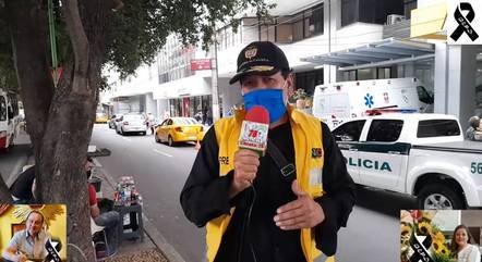 Repórter colombiano noticia ao vivo morte da mulher por covid-19