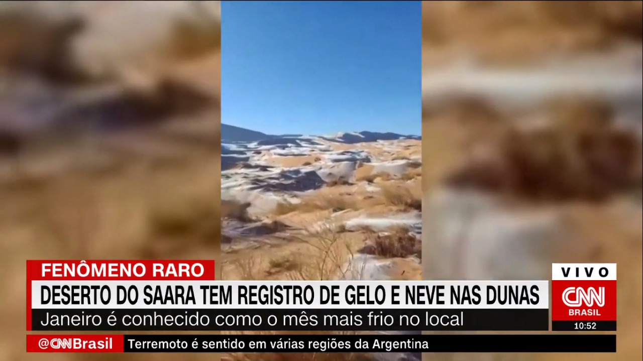 Deserto do Saara tem registro de gelo e neve nas dunas em fenômeno raro