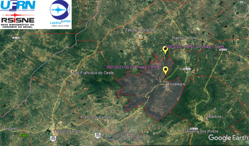 Município do RN registra três tremores de terra em menos de duas horas