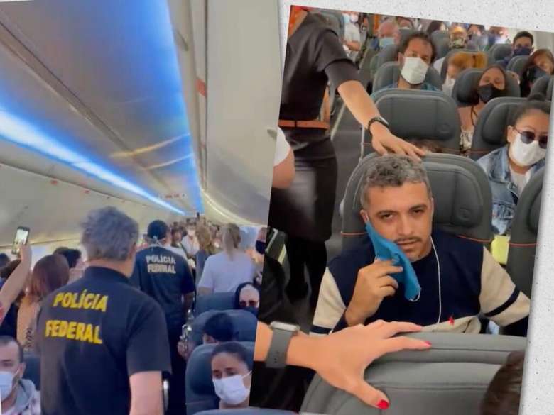 Avião retorna a aeroporto e passageiro é retirado por se recusar a usar máscara