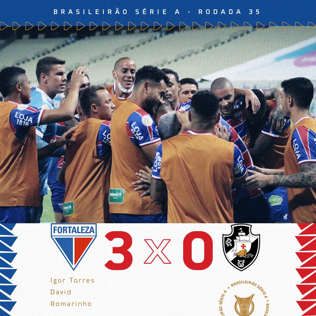 Fortaleza mete 3 x 0 e complica situação do Vasco no Z4