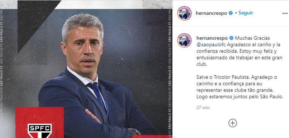 Ex-atacante argentino é o novo técnico do São Paulo