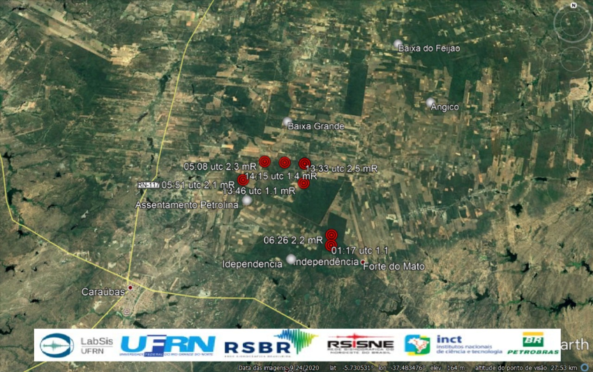 Cidade do RN registra sete terremotos durante o fim de semana
