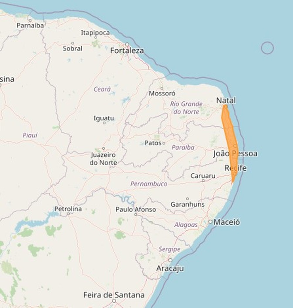 Inmet emite alerta de perigo de chuva intensa em Natal e mais 18 cidades do RN